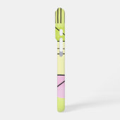 Roze en limoengroene patchwork abstract iPhone hoesje (Linkerkant)
