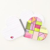Roze en limoengroene patchwork abstract notitieboek (Binnen)