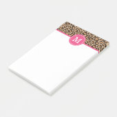 Roze en luipaard Afdrukken Aangepast monogram Post-it® Notes (Schuin)