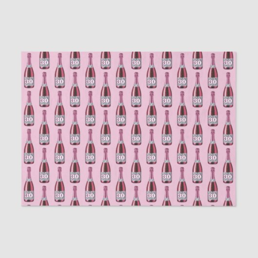 Roze en luipaard print verjaardagsfles champagne tissuepapier (Voorkant)