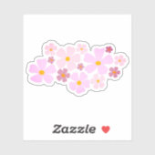 Roze en Magenta Bloemen Graphic Sticker (Vel)