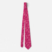 Roze en magenta bloemige paisley patroon stropdas (Achterkant)