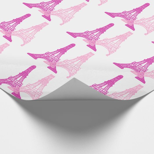 Roze en magenta Eiffeltower - Gift Wrap Cadeaupapier (Hoek)