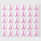 Roze en magenta Eiffeltower - Gift Wrap Cadeaupapier (Vlak)