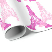 Roze en magenta Eiffeltower - Gift Wrap Cadeaupapier (Rol Hoek)