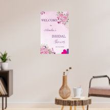 Roze en Magenta Kleur Klassieke Bruids Welkom