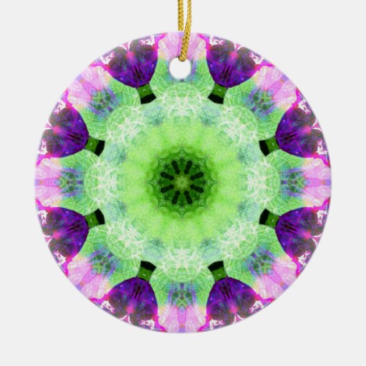 Roze en Magenta Mandala Ronde Ornament (Voorkant)