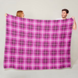 Roze en Magenta Schotse ruit ruitpatroon Fleece Deken