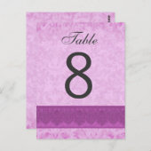 Roze en Magenta Trouwtafel nummer 8 V200 Briefkaart (Voorkant / Achterkant)