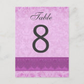 Roze en Magenta Trouwtafel nummer 8 V200 Briefkaart (Voorkant)