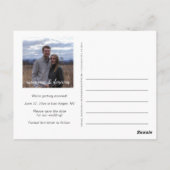 Roze en Manuscript 2-Foto sparen de Datum Briefkaart (Achterkant)