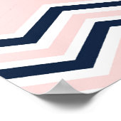 Roze en marine walvis poster voor de kinderkamer (Hoek)