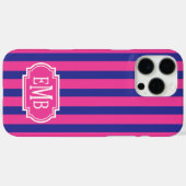 Roze en marineblauw gemerkte strepen Case-Mate iPhone case (Achterkant (horizontaal))