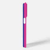 Roze en marineblauw monogram strepen Case-Mate iPhone case (Achterkant / Rechts)