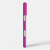Roze en marineblauw monogram strepen Case-Mate iPhone case (Achterkant / Rechts)