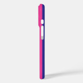 Roze en marineblauw monogrammetjes met strepen Case-Mate iPhone case (Achterkant / Links)