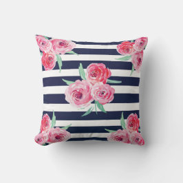 Roze en marineblauw Pillow Kussen