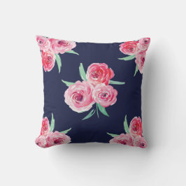 Roze en marineblauw Pillow Kussen