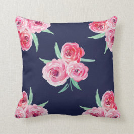Roze en marineblauw Pillow Kussen