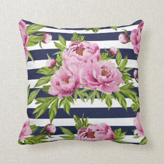 Roze en marineblauw Pillow Kussen