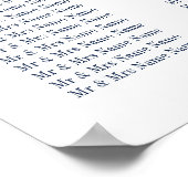 Roze en marineblauw Twaalplaatje Poster (Hoek)