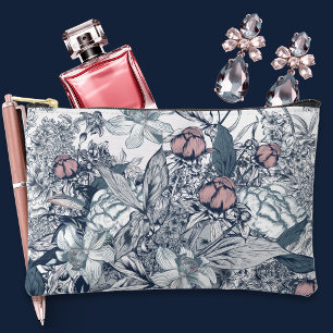 Roze en marineblauwe toile etui