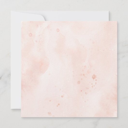 Roze en marineblauwe Waterverf bloemen bruiloft Br Kaart (Achterkant)