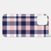 Roze en marineslag, gevlekt, tartan naadloos Case-Mate iPhone case (Achterkant (horizontaal))