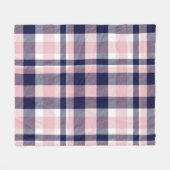 Roze en marineslag, gevlekt, tartan naadloos fleece deken (Voorkant (Horizontaal))