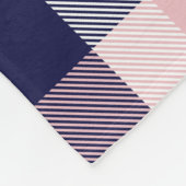 Roze en marineslag, gevlekt, tartan naadloos fleece deken (Hoek)