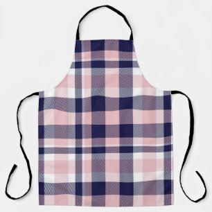 Roze en marineslag, gevlekt, tartan naadloos schort