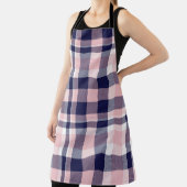 Roze en marineslag, gevlekt, tartan naadloos schort (Insitu)