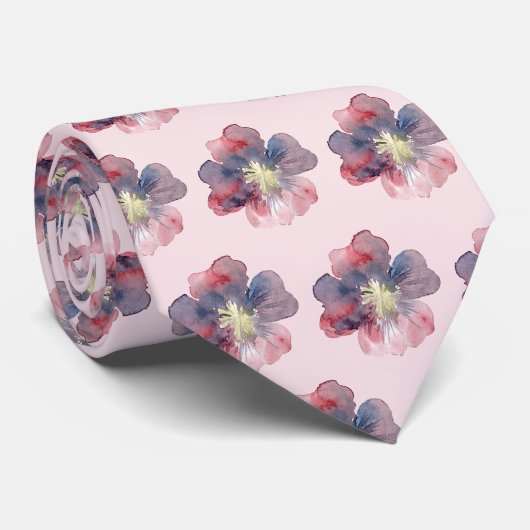 Roze en marinevloer ooit gekleurd weddenschap stropdas (Opgerold)