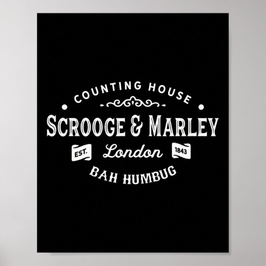 Roze en Marley Counting House Kerstcarol Poster (Voorkant)