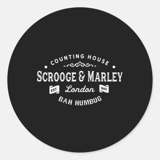 Roze en Marley Counting House Kerstcarol Ronde Sticker (Voorkant)