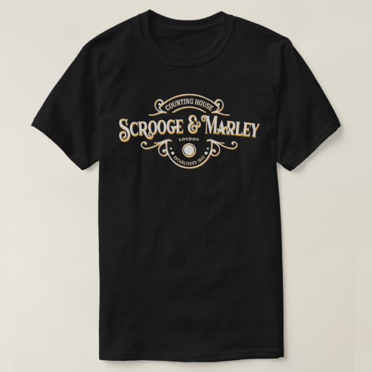 Roze en Marley Counting House Kerstmis Ebenez T-shirt (Design voorkant)