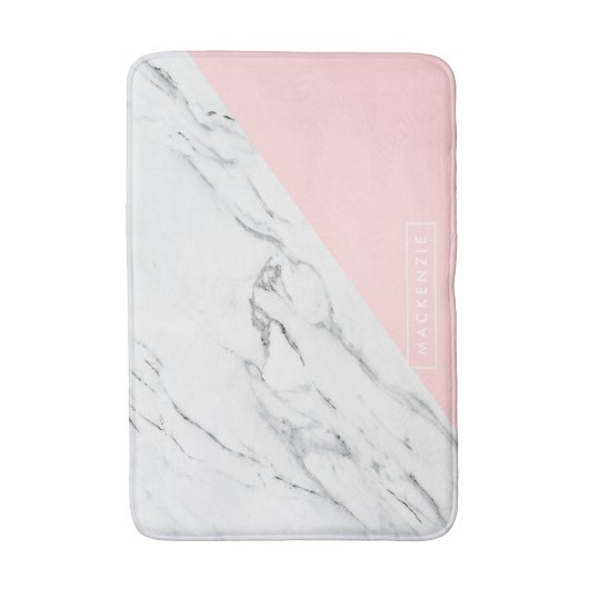 Roze en marmer badmat (Voorkant Verticaal)