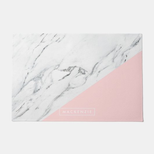 Roze en marmer deurmat (Voorkant)