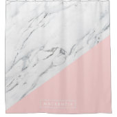 Roze en marmer douchegordijn (Voorkant)