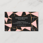 Roze en marmer geometrische mozaïek visitekaartje (Achterkant)