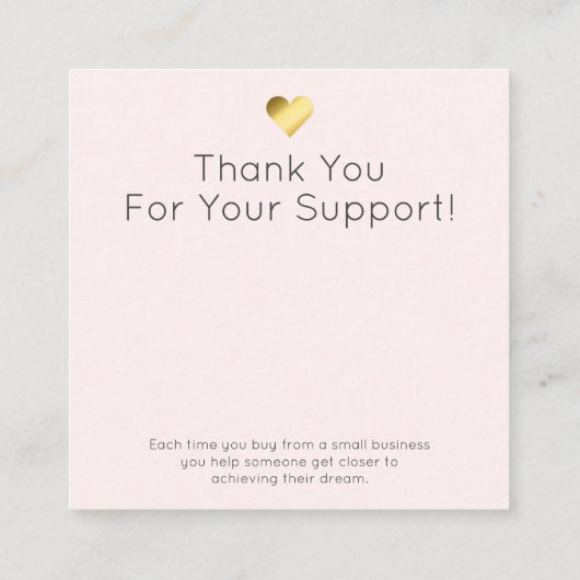 Roze en marmer Gold oorringen, verpakking Vierkante Visitekaartje (Achterkant)