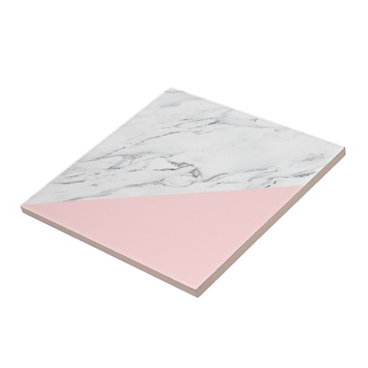 Roze en marmer tegeltje (Zijkant)