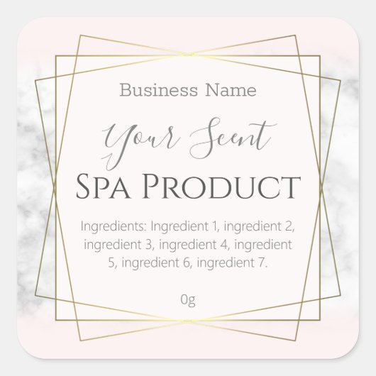 Roze en marmeren bad Weken Body Scrub Zeep Labels (Voorkant)