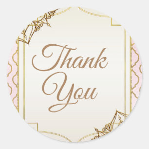 Roze en Marokkaanse gouden gevechtsvrouwen in Arab Ronde Sticker