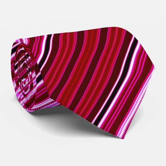 Roze en Maroon strepen Stropdas (Opgerold)