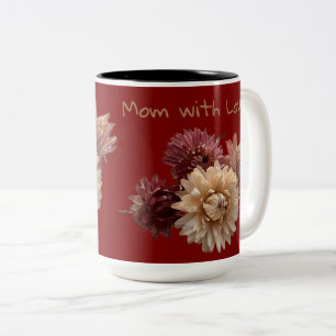 Roze en Maroon strobloem genoemd Tweekleurige Koffiemok