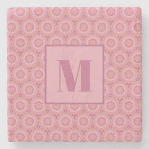 Roze en mauve begin steen coaster stenen onderzetter