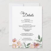 Roze en Mauve  bloemen in één bruiloft Kaart (Achterkant)