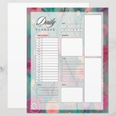 Roze en mauve bloemendagplanner (Voorkant / Achterkant)