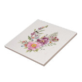 Roze en Mauve Floral Accent Tegeltje (Zijkant)